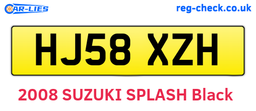 HJ58XZH are the vehicle registration plates.