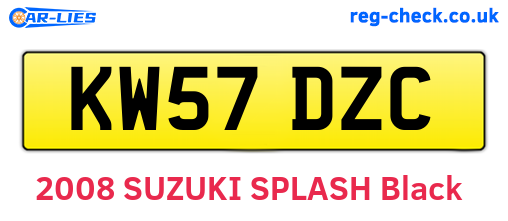 KW57DZC are the vehicle registration plates.