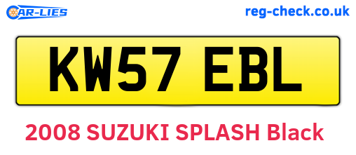 KW57EBL are the vehicle registration plates.