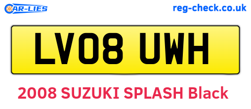 LV08UWH are the vehicle registration plates.