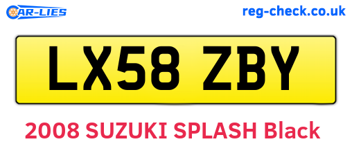 LX58ZBY are the vehicle registration plates.