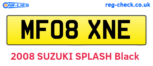 MF08XNE are the vehicle registration plates.