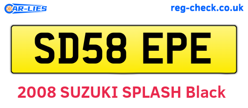 SD58EPE are the vehicle registration plates.