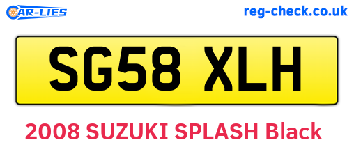 SG58XLH are the vehicle registration plates.