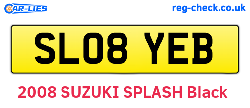 SL08YEB are the vehicle registration plates.