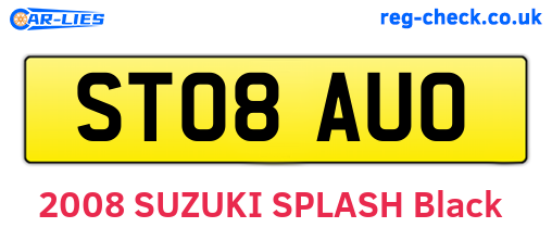ST08AUO are the vehicle registration plates.