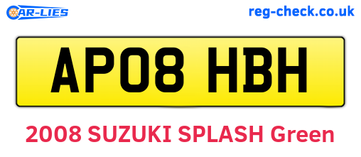 AP08HBH are the vehicle registration plates.