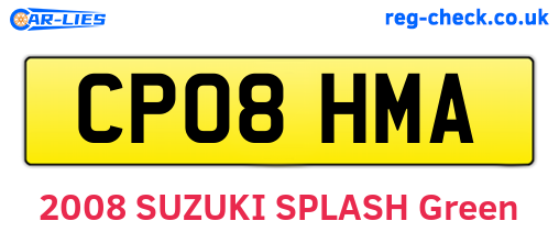 CP08HMA are the vehicle registration plates.