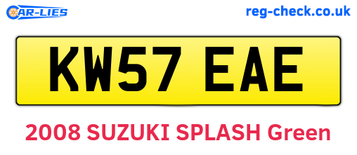KW57EAE are the vehicle registration plates.