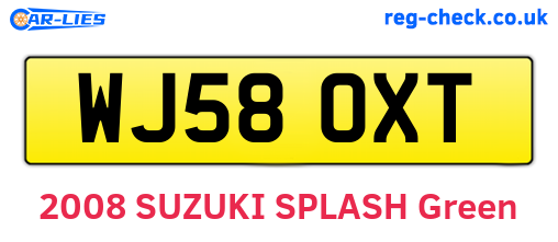 WJ58OXT are the vehicle registration plates.