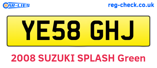 YE58GHJ are the vehicle registration plates.