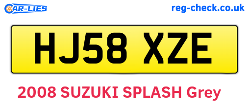 HJ58XZE are the vehicle registration plates.