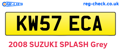 KW57ECA are the vehicle registration plates.