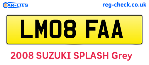 LM08FAA are the vehicle registration plates.