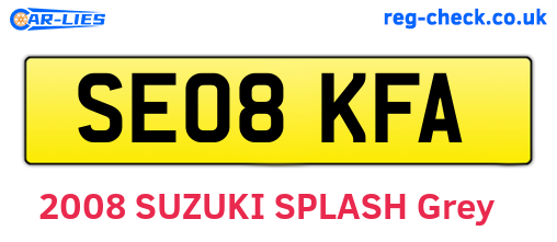 SE08KFA are the vehicle registration plates.