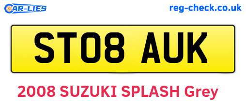 ST08AUK are the vehicle registration plates.