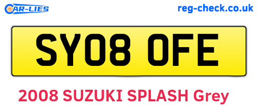 SY08OFE are the vehicle registration plates.