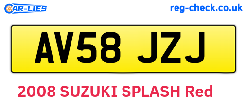 AV58JZJ are the vehicle registration plates.
