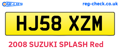 HJ58XZM are the vehicle registration plates.