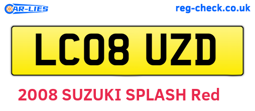 LC08UZD are the vehicle registration plates.