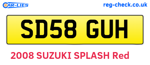 SD58GUH are the vehicle registration plates.