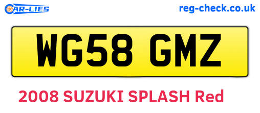 WG58GMZ are the vehicle registration plates.