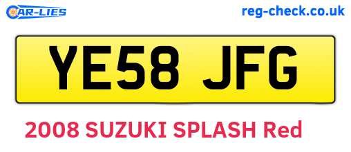 YE58JFG are the vehicle registration plates.