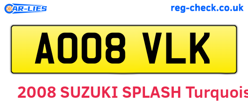 AO08VLK are the vehicle registration plates.