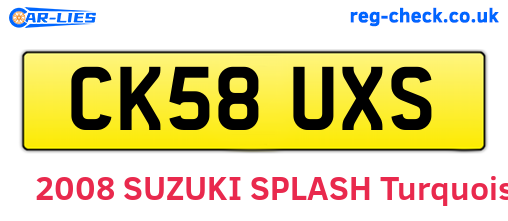 CK58UXS are the vehicle registration plates.