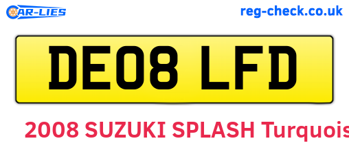 DE08LFD are the vehicle registration plates.