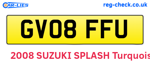 GV08FFU are the vehicle registration plates.