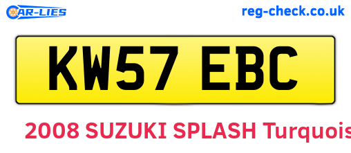 KW57EBC are the vehicle registration plates.