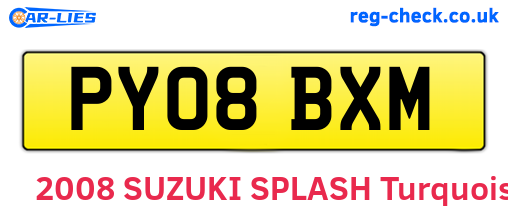 PY08BXM are the vehicle registration plates.