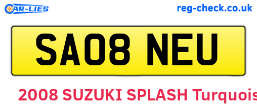 SA08NEU are the vehicle registration plates.