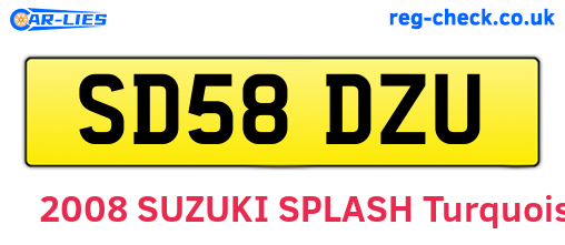 SD58DZU are the vehicle registration plates.