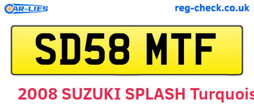 SD58MTF are the vehicle registration plates.