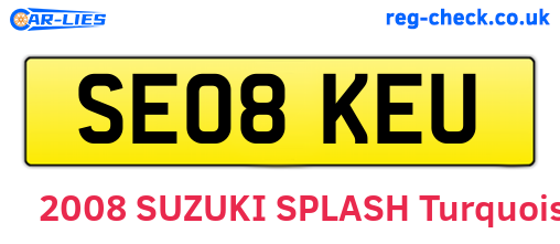 SE08KEU are the vehicle registration plates.
