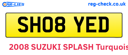 SH08YED are the vehicle registration plates.