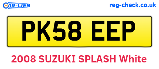 PK58EEP are the vehicle registration plates.