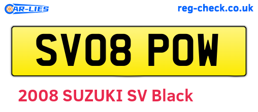 SV08POW are the vehicle registration plates.