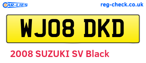 WJ08DKD are the vehicle registration plates.