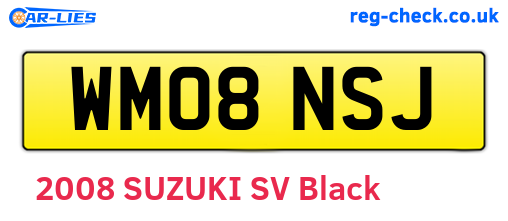 WM08NSJ are the vehicle registration plates.