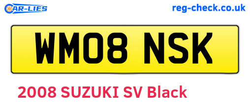 WM08NSK are the vehicle registration plates.