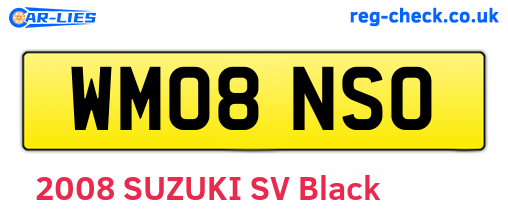 WM08NSO are the vehicle registration plates.