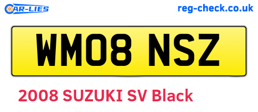 WM08NSZ are the vehicle registration plates.