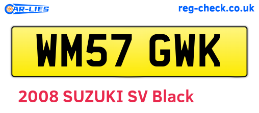 WM57GWK are the vehicle registration plates.