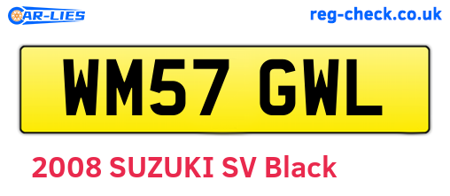 WM57GWL are the vehicle registration plates.