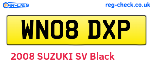WN08DXP are the vehicle registration plates.