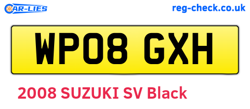 WP08GXH are the vehicle registration plates.