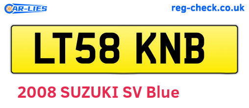 LT58KNB are the vehicle registration plates.